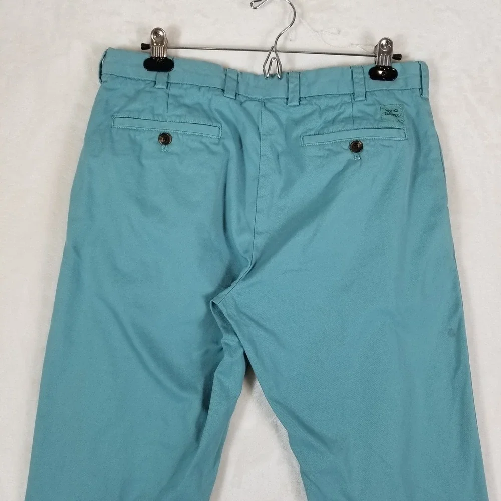 Brooks Brothers Milano Chinos Mens 34x32 Teal Slim Fit Cotton Trousers
